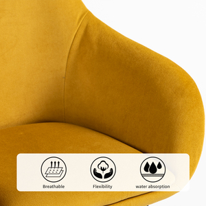 Sgabello da Bar Moderno in Velluto Giallo con Gambe in Metallo Nero per <span class=keywords><strong>Cucina</strong></span> e Bar Sedia da Pranzo Sedia Relax per Soggiorno - Product Image 5