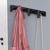 Colgador de pared de acero inoxidable para ropa, toallas, batas y abrigos, con 4 ganchos, para baño y cocina