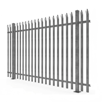 Valla de Palisadas Galvanizadas de Alta Resistencia, Barrera de Seguridad para Delimitación, Paneles de Valla de Palisadas Anticorrosivas al por Mayor