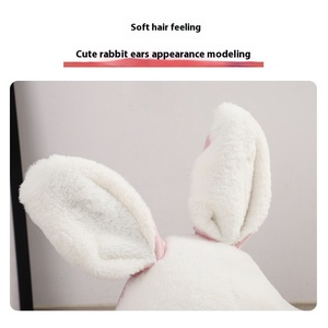 Hasenohren-Design Kunstfell Weiches Cartoon-Katzenbett Warmes Rundes Flauschiges Plüsch-Haustierbett Hundebett-Matte - Product Image 3