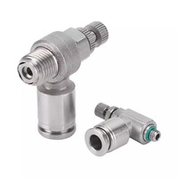 Connecteur pneumatique en acier inoxydable 304, régulateur de vitesse, valve de limitation de débit unidirectionnelle pour cylindre SL6-01/8-02/10-03