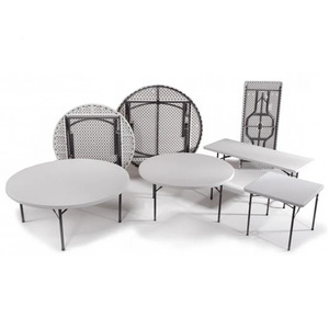 <span class=keywords><strong>Table</strong></span> ronde pliante en plastique pour 10 <span class=keywords><strong>personnes</strong></span>, idéale pour les mariages, les fêtes et les banquets en plein air - Product Image 3
