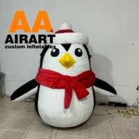 Pingouins en peluche gonflables de décoration d'activité. Pingouin de Noël en peluche gonflable mignon pour le festival
