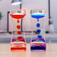 Mainan Sensorik Timer Cair Baru untuk Relaksasi, Timer Gerak Cair dengan Lampu Lava Warna Mengambang untuk Hadiah dan Suvenir Pesta
