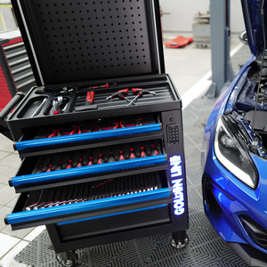 Gabinete de Herramientas con Ruedas y Bloqueo Bluetooth - Almacenamiento Rodante de 7 Cajones con Luz LED, Altavoz y Panel de Colgado |   Goldenline OEM - Product Image 3