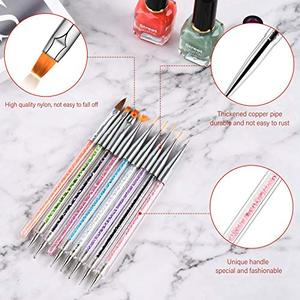 9pcs Nail Art Brush <b>Set</b> with Fine Liner Brush and Dotting Pen for Home Use Professional Salon Gel Design Manicure Brush Kit - Product Image 1