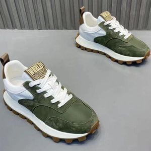 Calzado Deportivo Casual Versátil de Moda para Hombre, Ligero, Transpirable, de Lona Vaquera, Cuero Genuino y Malla, para Primavera - Product Image 2