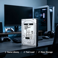 Disque SATA 3.5 4005FZBX 4 To Noir pour Stockage PC Gaming Grade A d'Origine Testé 100% en Bon État 7200 tr/min