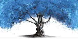 Pintura <span class=keywords><strong>de</strong></span> árbol <span class=keywords><strong>de</strong></span> <span class=keywords><strong>la</strong></span> <span class=keywords><strong>Vida</strong></span> <span class=keywords><strong>Azul</strong></span> abstracto nórdico sobre lienzo, carteles <span class=keywords><strong>de</strong></span> arte <span class=keywords><strong>de</strong></span> pared, impresiones, imagen <span class=keywords><strong>de</strong></span> pared para sala <span class=keywords><strong>de</strong></span> estar y hogar - Product Image 2