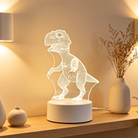 Lampe de chevet de bureau moderne intelligente 2026 en acrylique LED RVB à faire soi-même avec veilleuse USB, design 3D pour chambre à coucher et salon