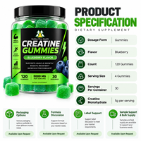 Compléments Alimentaires OEM Créatine Monohydrate Gummies Complément Sportif pour Adultes Maintenant, Compléments pour la Croissance Musculaire et l'Énergie