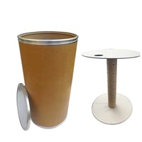 Fût en fibre de 55 gallons avec tube en papier personnalisé, disponible en différentes tailles et styles.