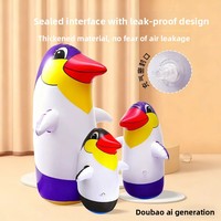 Jouet gonflable en plastique en forme de pingouin - Ballon de grande taille pour soulager le stress - À partir de 14 ans