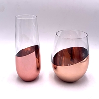 Großhandel Roségold Galvanik Glaswaren Serie Tasse Champagner Becher Wasserglas Becher Wein Dekan ter Home Decoration BR