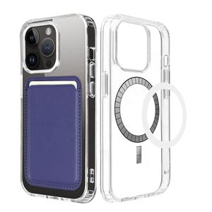 Chất lượng cao từ ví và điện thoại trường hợp bìa cho <span class=keywords><strong>Iphone</strong></span> 13 12 14 15 Pro không dây nhanh chóng sạc rõ ràng trường hợp - Product Image 1