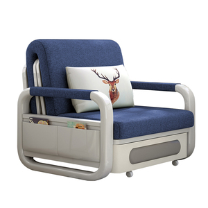 เฟอร์นิเจอร์ห้องนั่งเล่นสมัยใหม่ โซฟาเดี่ยวแบบเตียงนอน ประหยัดพื้นที่ โซฟาเบดพับได้โครงเหล็ก - Product Image 5