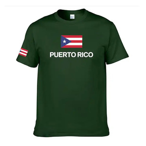 Elegante logotipo personalizado de gran tamaño transpirable Impresión de manga corta Bandera de <span class=keywords><strong>Puerto</strong></span> Rico camisetas para promoción - Product Image 2