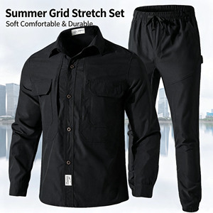 Ensemble <span class=keywords><strong>de</strong></span> protection professionnelle d'été pour hommes, léger, respirant, séchage rapide, extensible, anti-UV, en polyester - Product Image 2