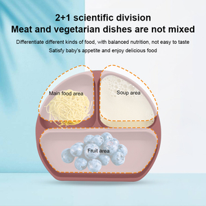 Plato de Silicona de Grado Alimenticio al por Mayor, Libre de BPA, Platos de Silicona para Niños, Plato de Silicona con Succión para Alimentación de Bebés - Product Image 3