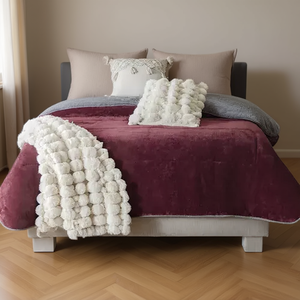 Cobertor Invernal King Size Queen Size XL Tinto Vianney, Ropa de Cama de Felpa Tejida, Moderna, Sólida, Rectangular - Product Image 2