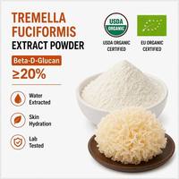 Extrait de Champignon des Neiges Biologique USDA en Poudre 20% Bêta-D-Glucane Tremella Fuciformis Extraits d'Eau pour la Beauté et le Soutien Immunitaire