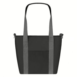 Sac fourre-tout en tissu de coton uni écologique, léger, élégant, fait main, matelassé, spacieux, avec fermeture éclair, idéal pour la plage et le shopping - Product Image 1