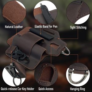 EDC Multi-functional <strong>Tool</strong> <strong>Kit</strong> Portable Leather <strong>Tool</strong> Storage Waist <strong>Bag</strong> - Product Image 3