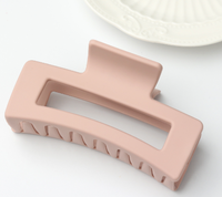 Pince à cheveux en silicone de 10 cm avec motif carré, couleur unie, design requin pour l'arrière de la tête, pince à cheveux en silicone