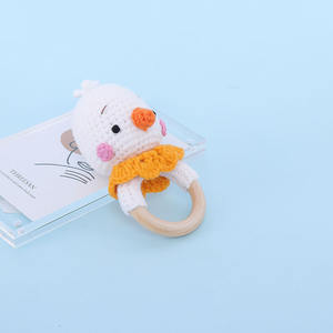 <span class=keywords><strong>Sonaglio</strong></span> Crochet Baby massaggiagengive Baby <span class=keywords><strong>sonaglio</strong></span> giocattolo <span class=keywords><strong>Amigurumi</strong></span> Animal <span class=keywords><strong>sonaglio</strong></span> neonato doccia regalo anello massaggiagengive - Product Image 3