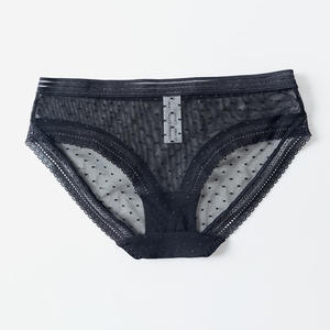 Sous-vêtements pour femmes, taille basse, en maille et dentelle, sexy, transparents, en nylon, couvrant les hanches, respirants, écologiques, à séchage rapide, sans couture - Product Image 4