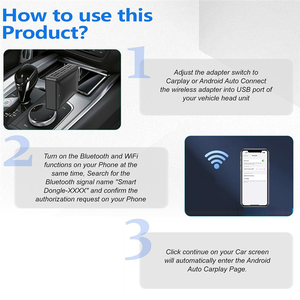 Adaptador Inalámbrico CarPlay, <span class=keywords><strong>Apple</strong></span> CarPlay, Android Auto, Dongle USB, Mini Adaptador Inalámbrico CarPlay Universal para Automóvil 2026 - Product Image 4