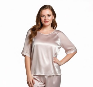 Set Pigiama in Seta per Donna con LOGO Personalizzato, Maniche Lunghe, <span class=keywords><strong>Sexy</strong></span>, Due Pezzi, Abbigliamento da Notte in Seta - Product Image 2