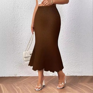 2025 Nouvelle Mode Élégante <span class=keywords><strong>Jupe</strong></span> Sirène Midi Moulante Tricotée <span class=keywords><strong>Jacquard</strong></span> Extensible - Product Image 3