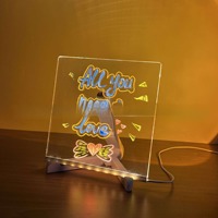 Panneau d'affichage à LED Chargement d'éclairage DIY Factory-Made Acrylic Writing Board for Night Market Advertising Buildings Company Shops