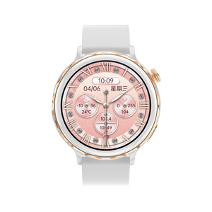 นาฬิกาอัจฉริยะของผู้หญิง <span class=keywords><strong>HT21</strong></span>โหมดออกกำลังกายตรวจจับความอิ่มตัวของออกซิเจนในเลือดการนอนหลับการบันทึกวงจรสรีรวิทยา - Product Image 2