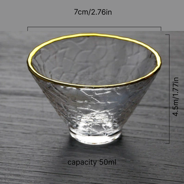 Golden edged fine grain tripod cup