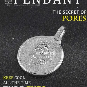 Colgante de Plata de Ley 925 para Hombre, Joyería Hip Hop, Colgante de Cabeza de León con Incrustaciones de Diamantes de Imitación, Chapado en Plata, Collares para Hombre - Product Image 2