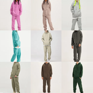Ensemble sweat à capuche et pantalon de survêtement pour homme, style streetwear, avec impression 3D en relief, fermeture éclair intégrale, effet délavé à l'acide, personnalisable - Product Image 1