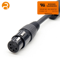 Câble de données USB personnalisé avec connecteur XLR femelle 4 broches |   Câble OFC isolé en PVC blindé 500 mm 12 V pour câblage audio/industriel