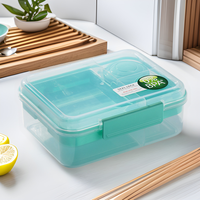 Boîte à lunch portable à grande capacité à 3 compartiments, récipient alimentaire étanche pour le travail en extérieur avec un gobelet à fruits et à salade