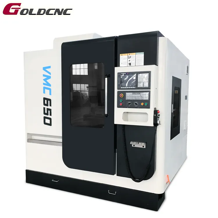 Goldcnc 5 eixos fresadora cnc metal fresadora vmc 650 pequeno centro de usinagem vertical fabricado na China