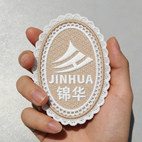 Écusson brodé ovale personnalisé, badge brodé 3D en relief avec bordure en dentelle pour vêtements, vestes, chapeaux, sacs, logos de vêtements, appliques
