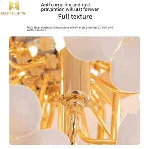 Post-moderno creativo lussuoso ristorante petalo palla bianco vetro Murano moderno minimalista lampadari ristorante - Product Image 5