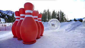 Ensemble <span class=keywords><strong>de</strong></span> piste <span class=keywords><strong>de</strong></span> <span class=keywords><strong>bowling</strong></span> géante gonflable Smile Inflatables avec piques et balles, en PVC et certifié CE - Product Image 5