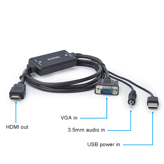 Male to Male Adapter Digital 1080P HD to VGA Cable 1