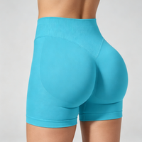 Shorts de compression sans couture pour femme, taille élastique mi-haute, motif écossais, antibactériens, séchage rapide, anti-déchirure