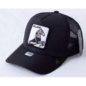Gorra Trucker con Bordado de Caballo, Malla Negra, Ajustable, Unisex, Casual, Primavera/Verano, 6 Paneles - Product Image 1