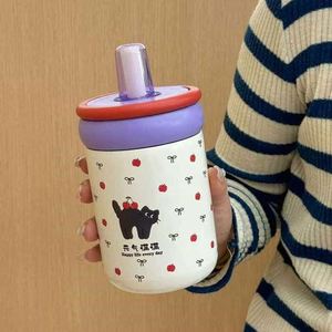 316 Stainless Steel Insulated Water Bottle Pop-Up Lid Portable Thermal Bottle <b>Large</b> Capacity Food Grade Travel Mug - Product Image 4