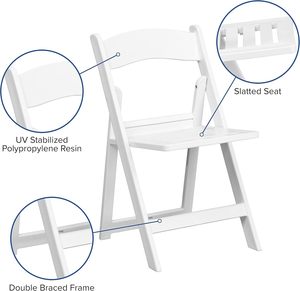 Chaises pliables empilables d'extérieur pour fête et mariage <span class=keywords><strong>en</strong></span> plastique blanc <span class=keywords><strong>en</strong></span> forme de <span class=keywords><strong>longue</strong></span> bande <span class=keywords><strong>Chaise</strong></span> pliante <span class=keywords><strong>en</strong></span> résine pour événement - Product Image 3
