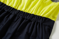 Combinaison de sécurité réfléchissante haute visibilité |   Combinaison de travail industrielle bicolore jaune marine avec taille élastique pour la construction routière